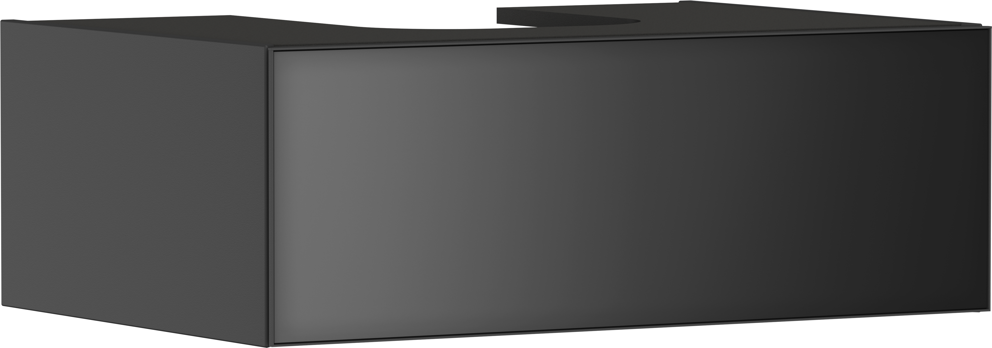 Mueble de baño gris pizarra mate 780/550 con 1 cajón para consolas con recorte en el centro