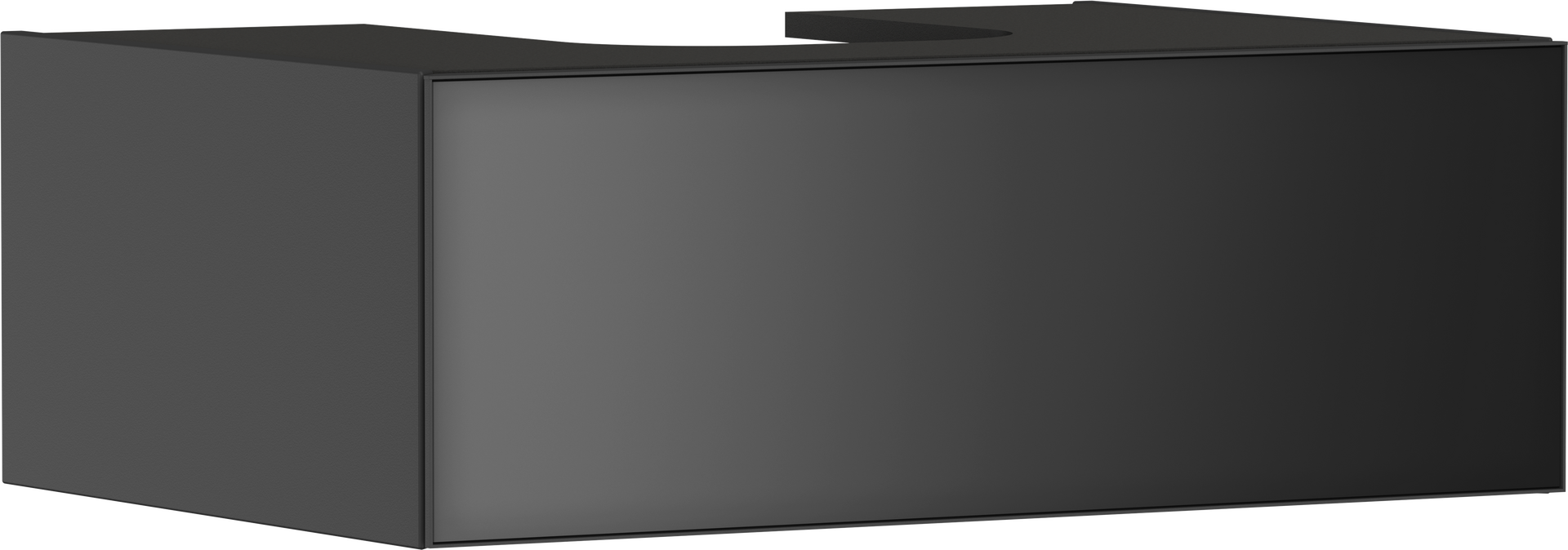 Mueble de baño gris pizarra mate 780/550 con 1 cajón para consolas con recorte en el centro