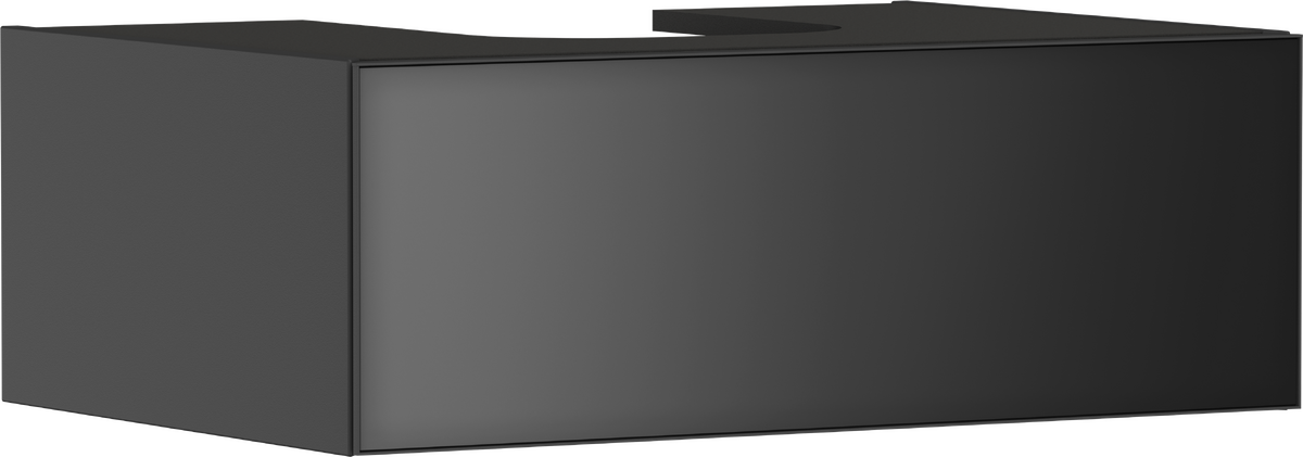Waschtischunterschrank Schiefergrau Matt 780/550 mit 1 Schubkasten für Konsole mit Ausschnitt mittig