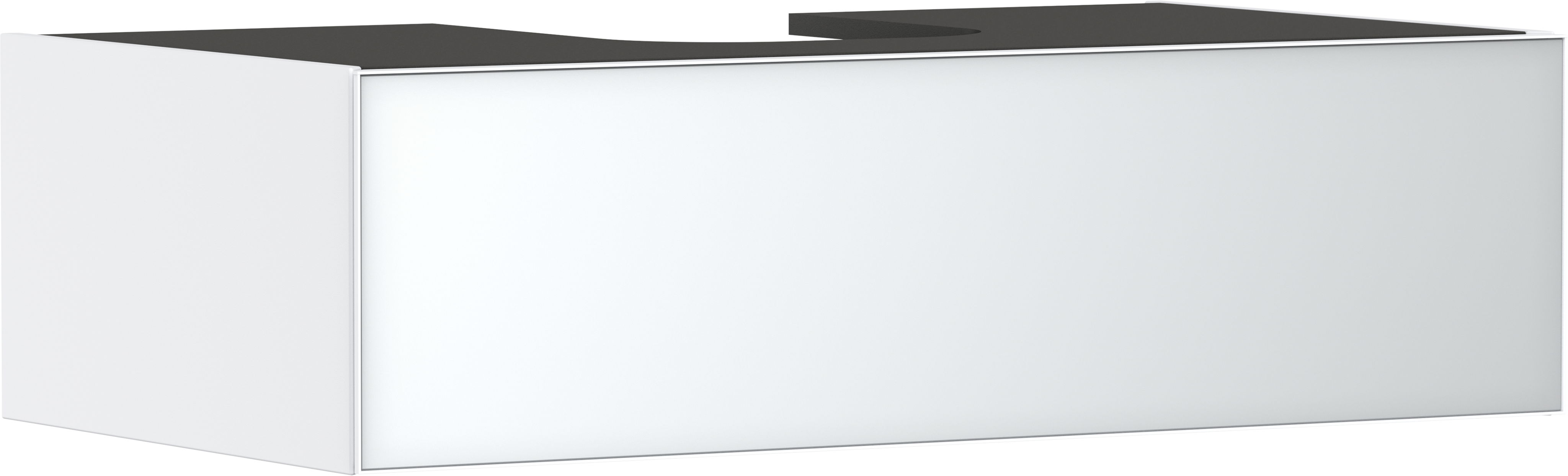 Waschtischunterschrank Mattweiß 980/550 mit 1 Schubkasten für Konsole mit Ausschnitt mittig