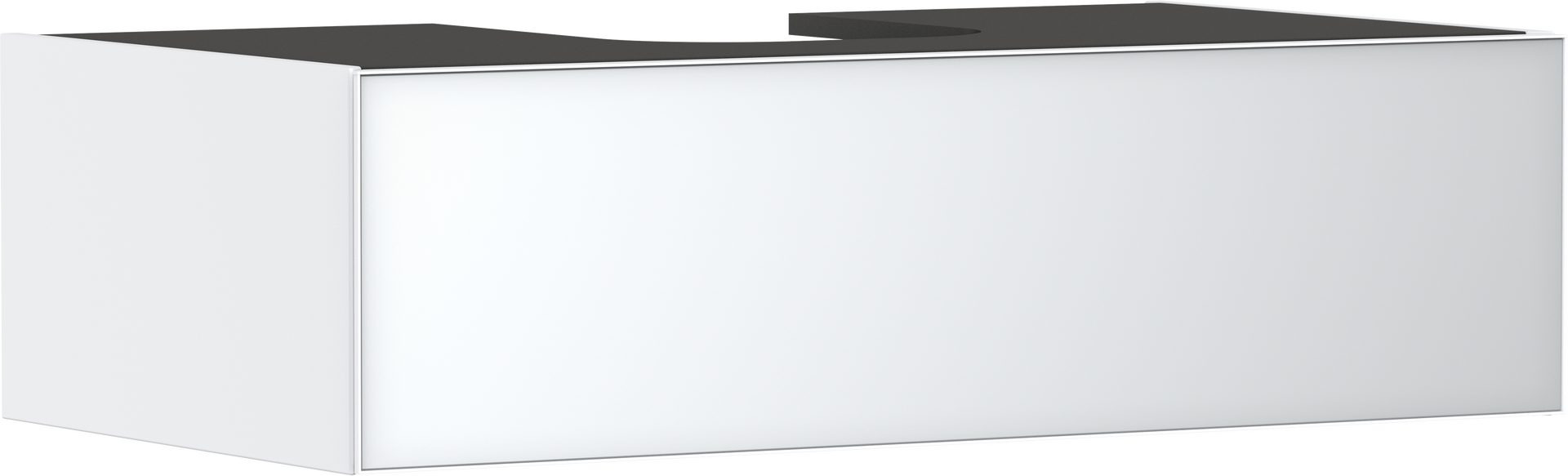 Mueble de baño blanco mate 980/550 con 1 cajón para consolas con recorte en el centro