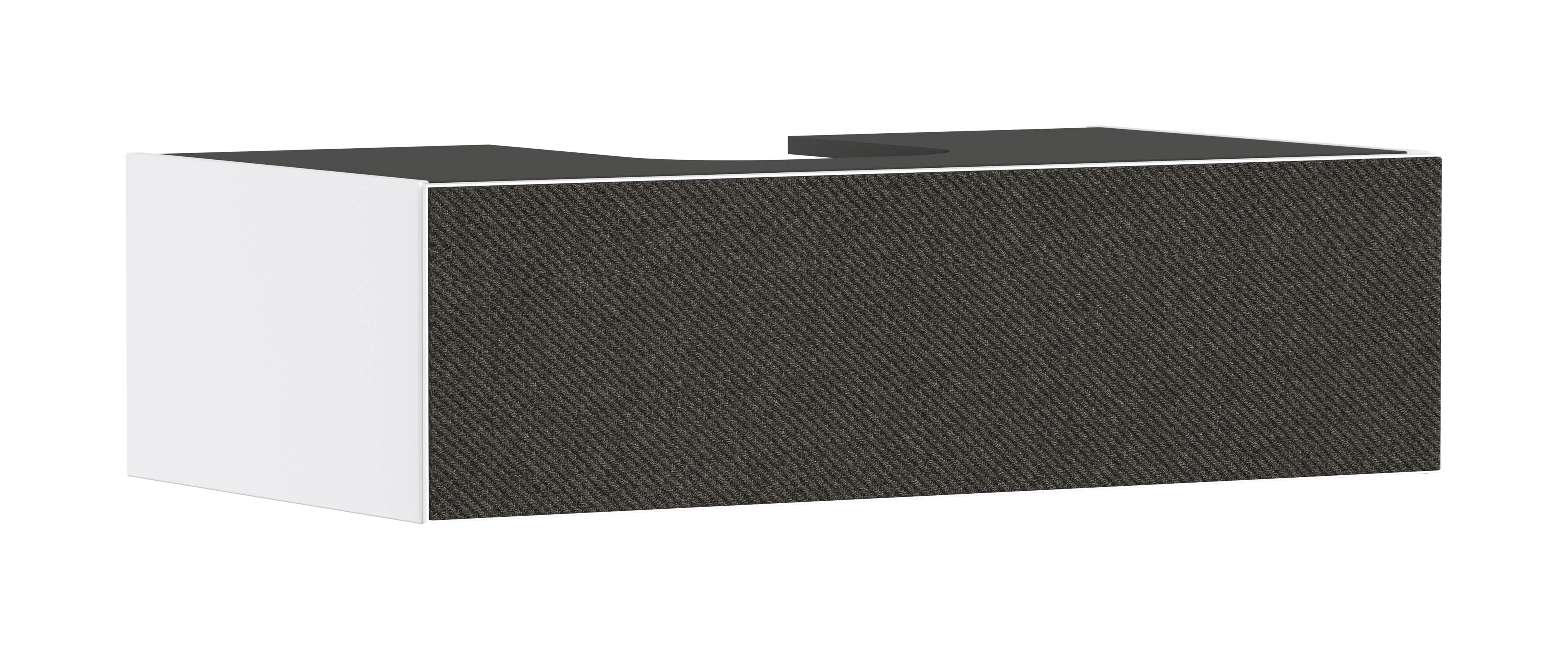 Vanity unit Matt White 980/550 with 1 drawer for console with cutout middle