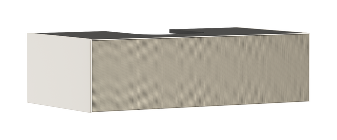 Vaskeskab mat sandbeige 980/550 med 1 skuffe til bordplade med udskæring i midten