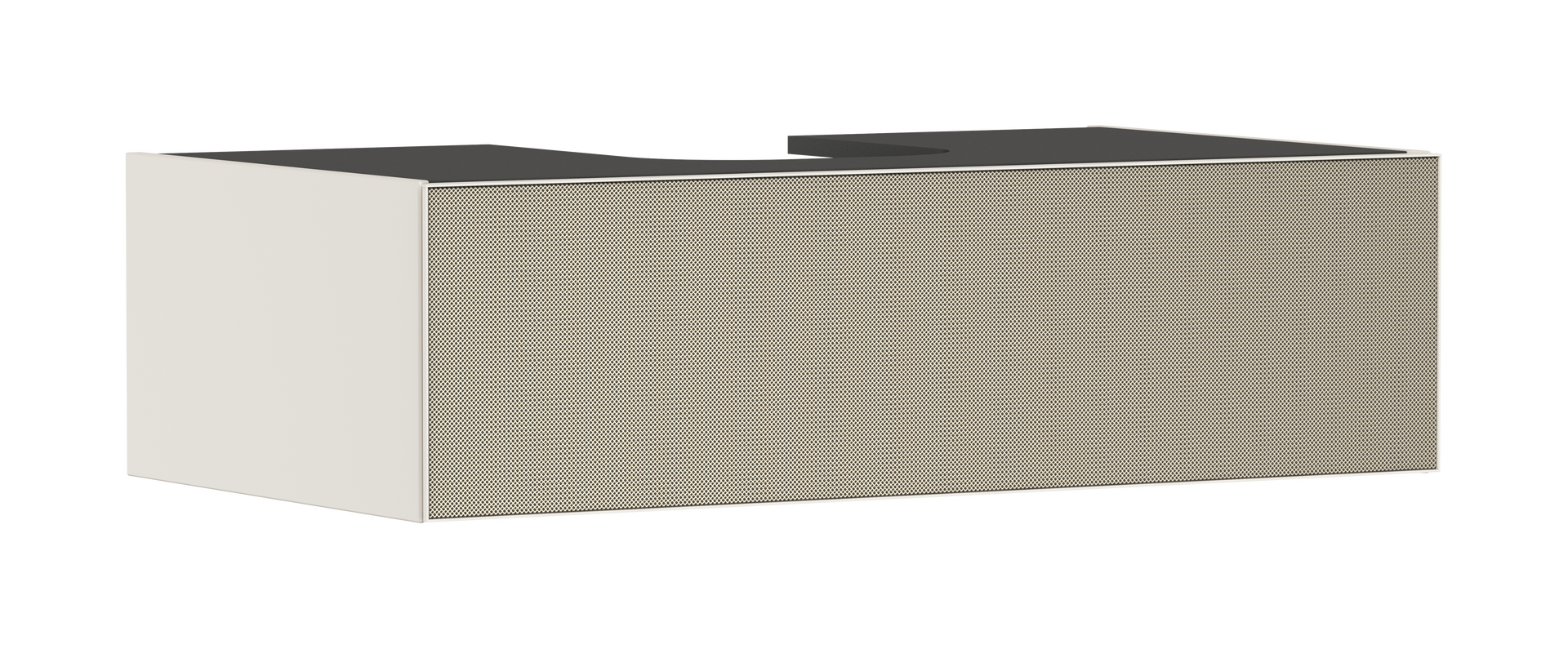 Vaskeskab mat sandbeige 980/550 med 1 skuffe til bordplade med udskæring i midten