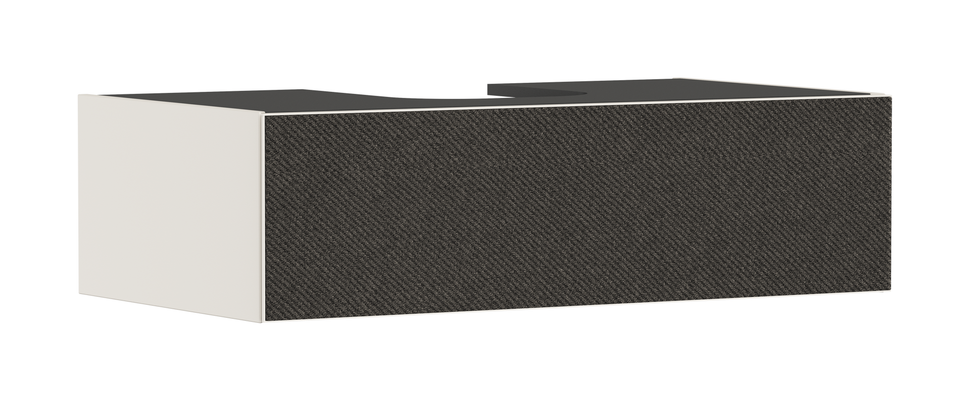 Vaskeskab mat sandbeige 980/550 med 1 skuffe til bordplade med udskæring i midten