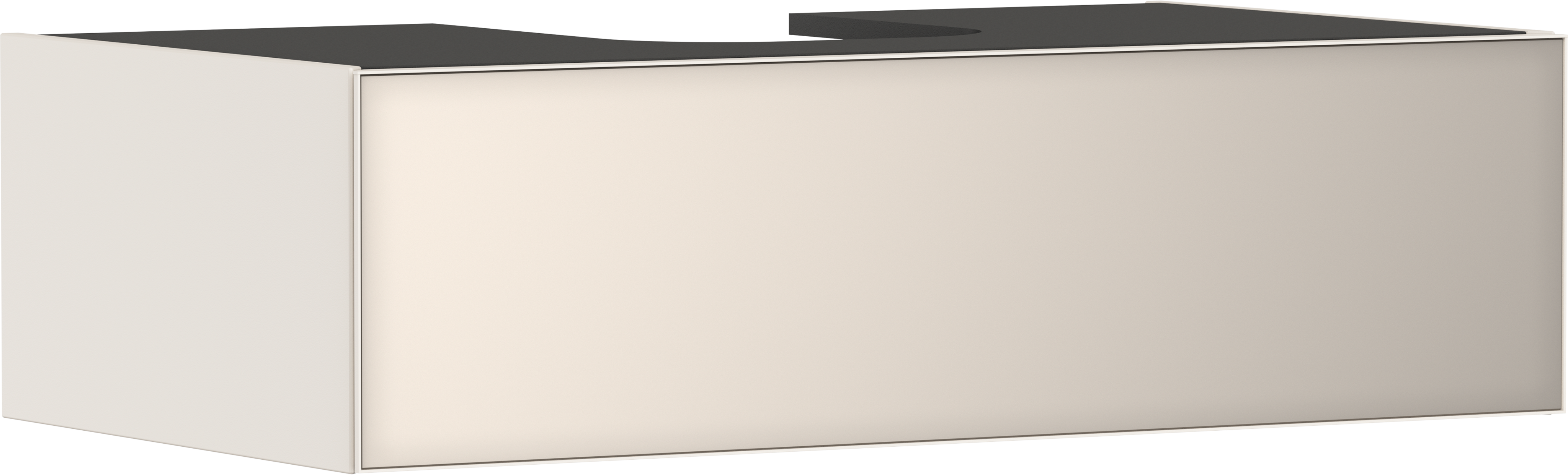 Waschtischunterschrank Sandbeige Matt 980/550 mit 1 Schubkasten für Konsole mit Ausschnitt mittig