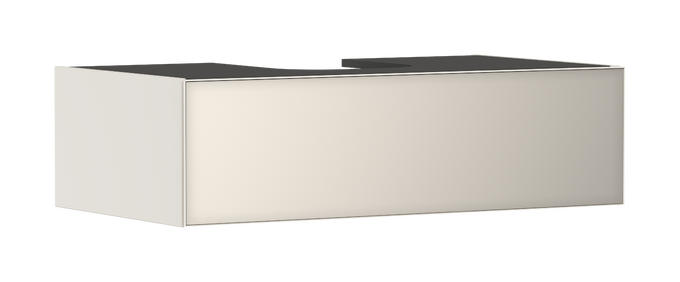 Waschtischunterschrank Sandbeige Matt 980/550 mit 1 Schubkasten für Konsolen mit Aufsatzwaschtisch/Aufsatzwaschtisch geschliffen