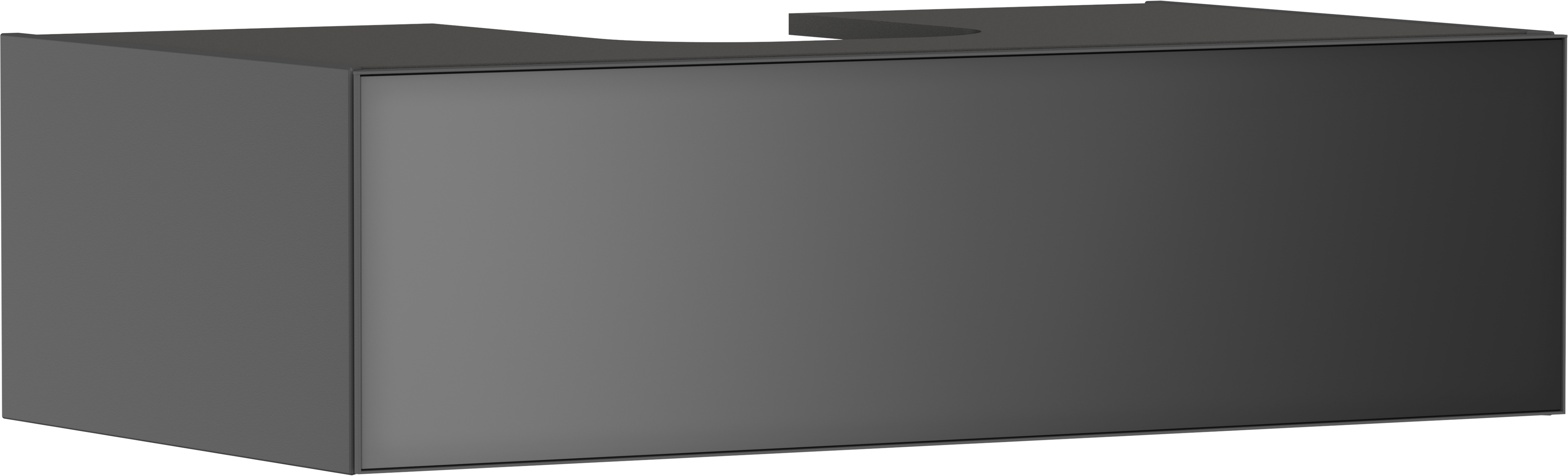 Mueble de baño gris pizarra mate 980/550 con 1 cajón para consolas con recorte en el centro