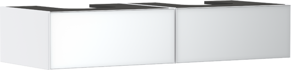 Meuble bas pour plan vasque 1370/550, 2 tiroirs, caisson Blanc mat
