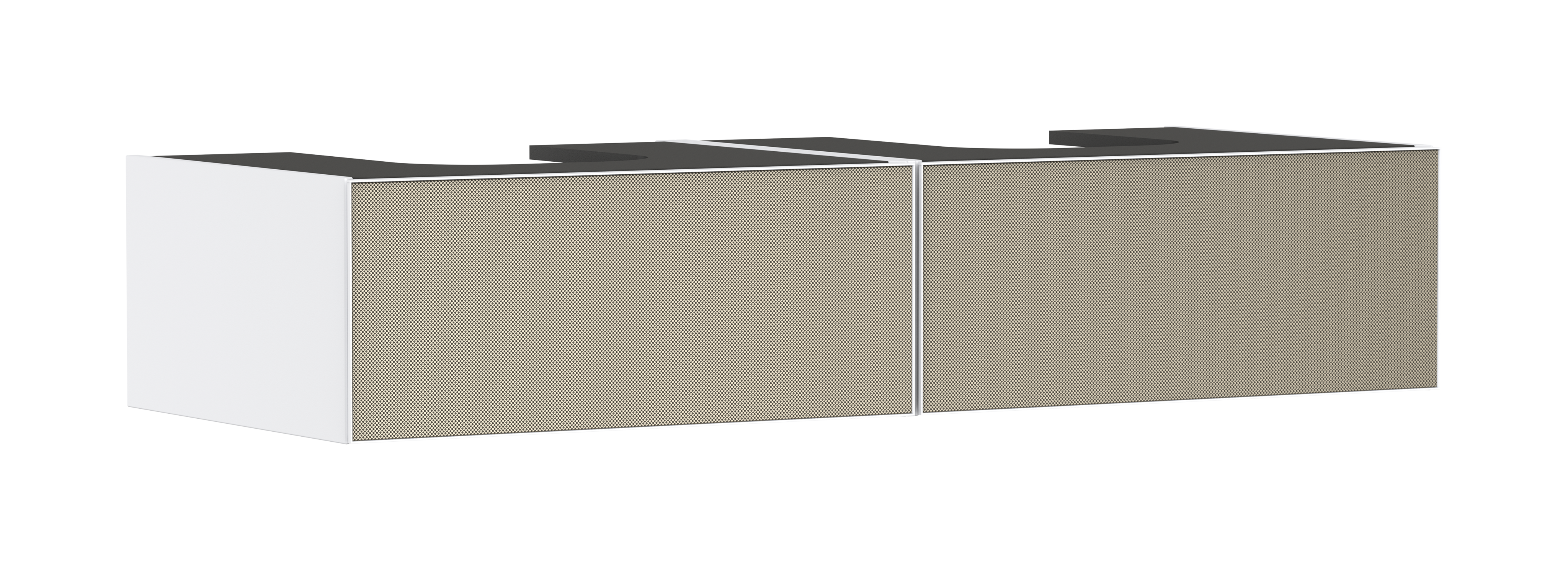 Vanity unit Matt White 1370/550 with 2 drawers for console with 2 cutouts