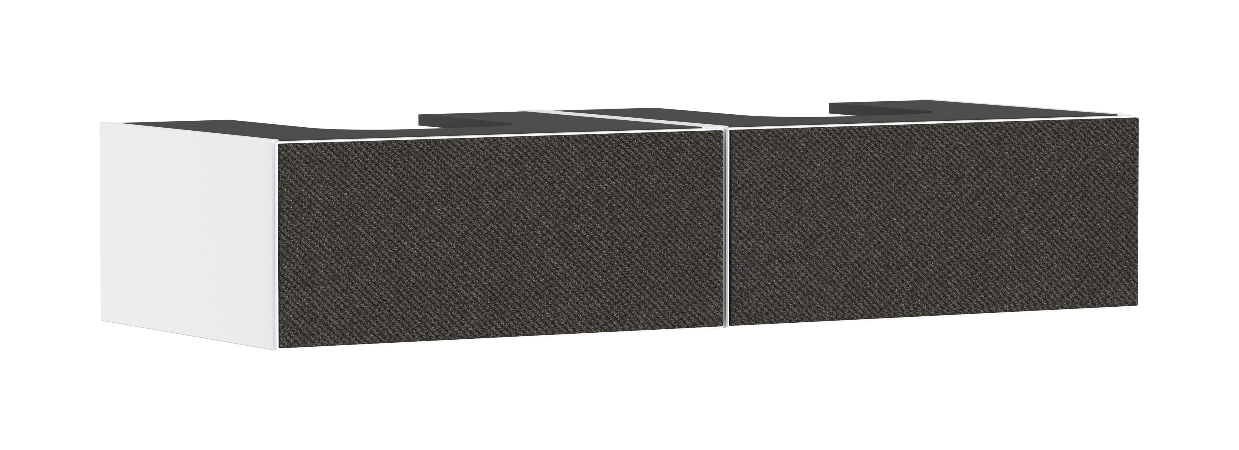 Vanity unit Matt White 1370/550 with 2 drawers for console with 2 cutouts