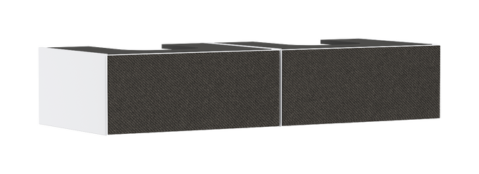 Vanity unit Matt White 1370/550 with 2 drawers for console with 2 cutouts