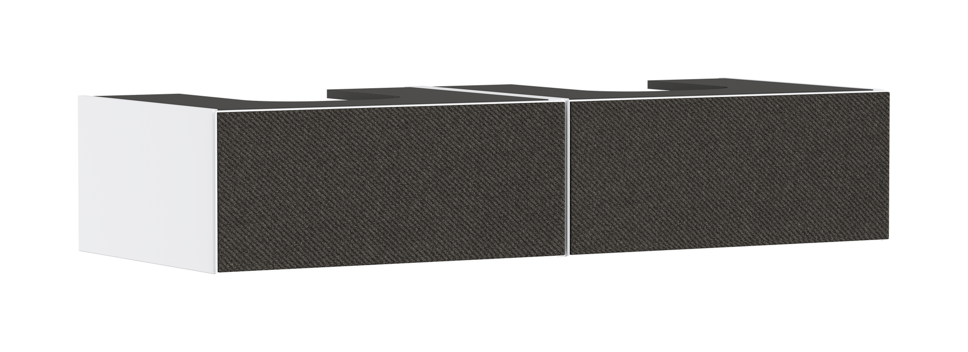 Vanity unit Matt White 1370/550 with 2 drawers for console with 2 cutouts