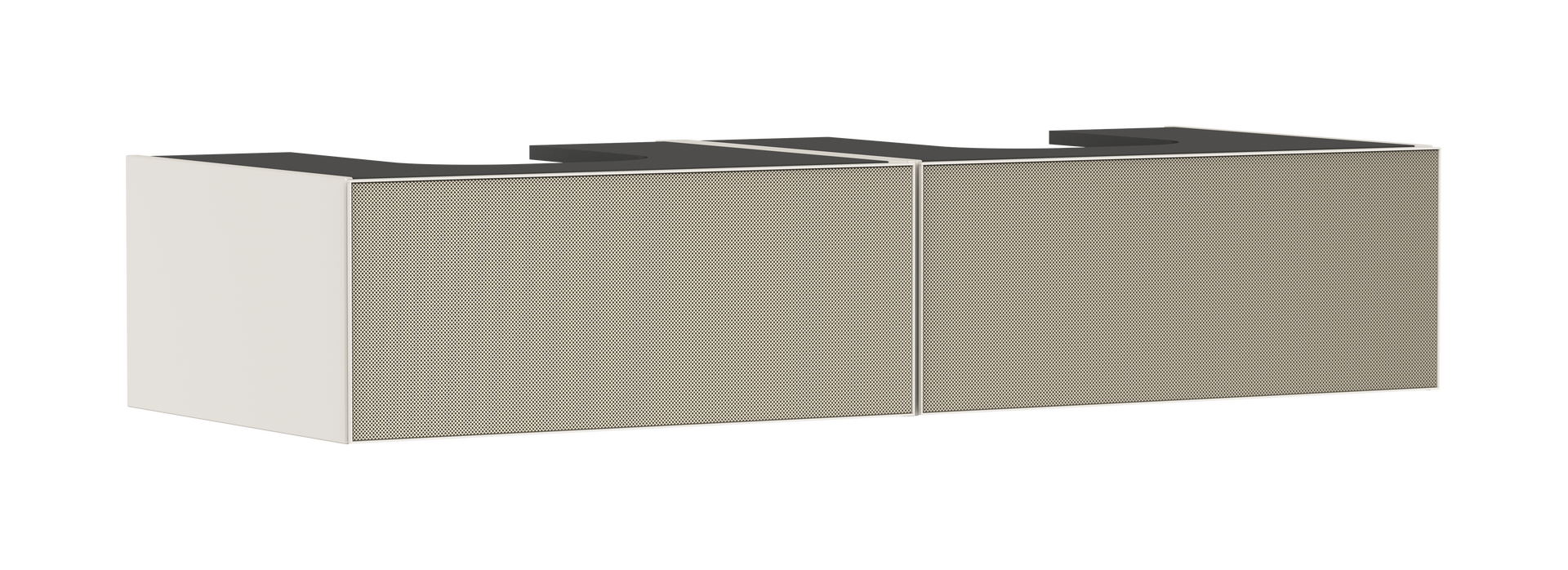 Base sottolavabo con 2 cassetti Beige Sabbia Opaco 1370/550 per top con 2 fori