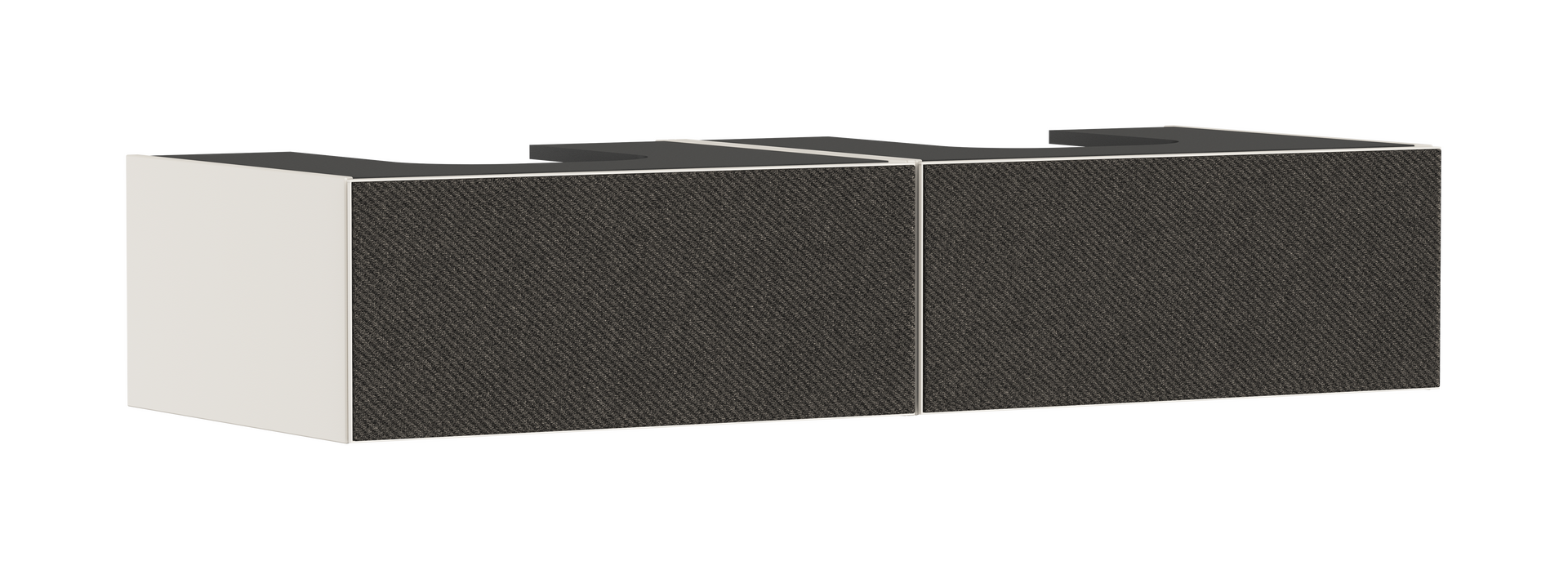 Mueble de baño beig arena mate 1370/550 con 2 cajones para consolas con 2 recortes