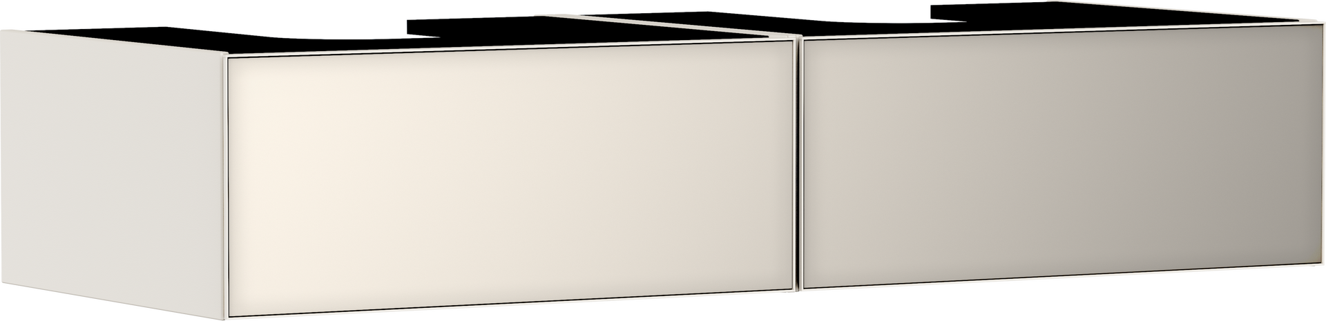 Vanity unit Sand Matt Beige 1370/550 with 2 drawers for console with 2 cutouts