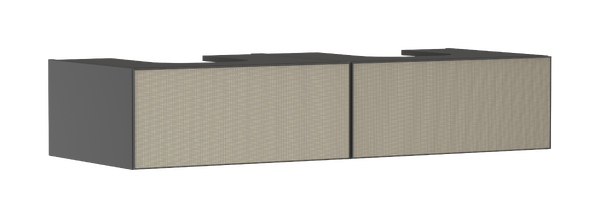Meuble bas pour double vasque/lavabo à poser Xevolos E 1370/550, 2 tiroirs, caisson Gris mat