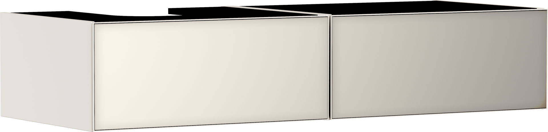 Vanity unit Sand Matt Beige 1370/550 with 2 drawers for console with cutout left