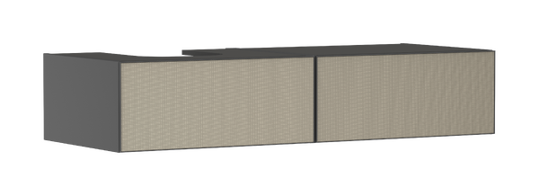 Meuble bas 1370/550 pour vasque/lavabo à poser à gauche Xevolos E, 2 tiroirs, caisson Gris mat