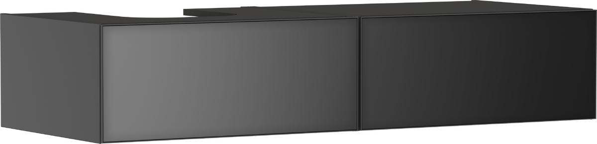 Vanity unit Slate Matt Grey 1370/550 with 2 drawers for console with cutout left