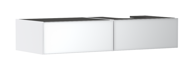 Base sottolavabo con 2 cassetti Bianco Opaco 1370/550 per top con lavabo rettificato a destra