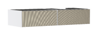 Waschtischunterschrank Mattweiß 1370/550 mit 2 Schubkästen für Konsole mit Ausschnitt rechts