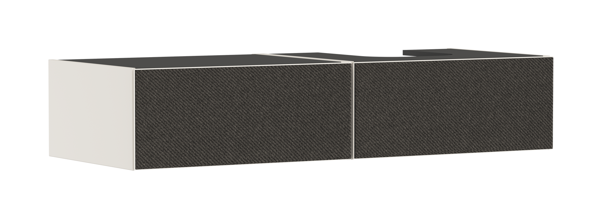 Vanity unit Sand Matt Beige 1370/550 with 2 drawers for console with cutout right