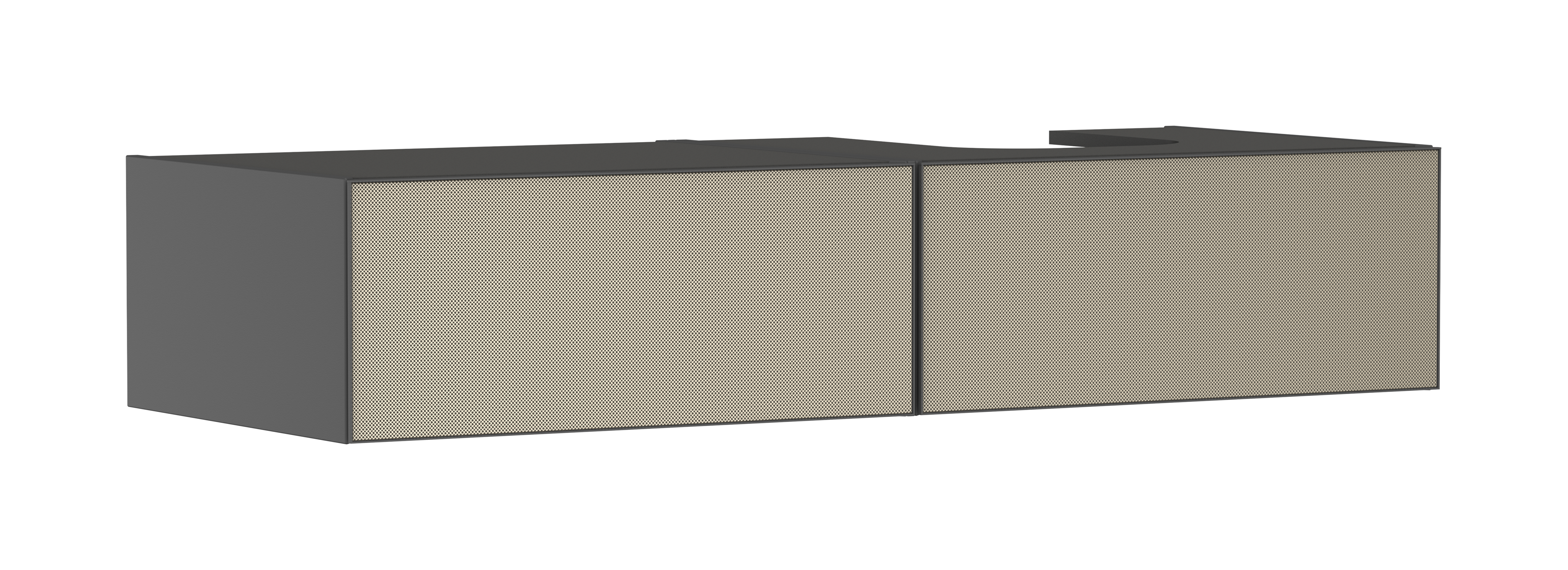 Vanity unit Slate Matt Grey 1370/550 with 2 drawers for console with cutout right