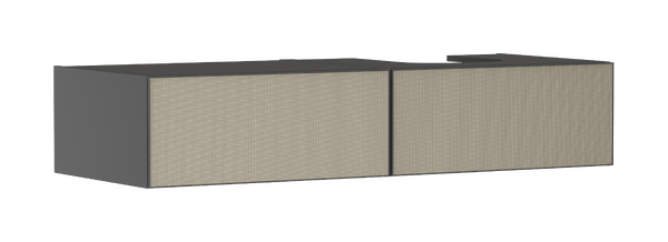 Meuble bas pour vasque/lavabo à poser 1370/550, 2 tiroirs, caisson Gris mat