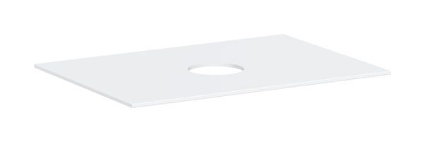 Consola 780/550 con recorte en el centro para lavabo tipo bol sin orificio para grifo Blanco mate