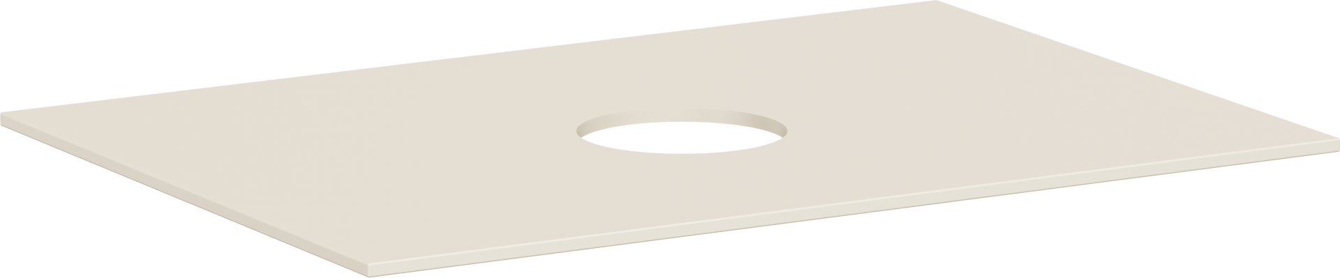 Blat 780/550 z wycięciem na środku pod umywalkę nablatową bez otworu na baterię