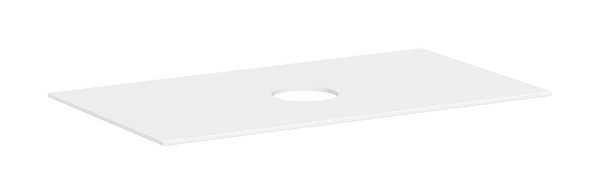 Consola 980/550 con recorte en el centro para lavabo tipo bol sin orificio para grifo Blanco mate