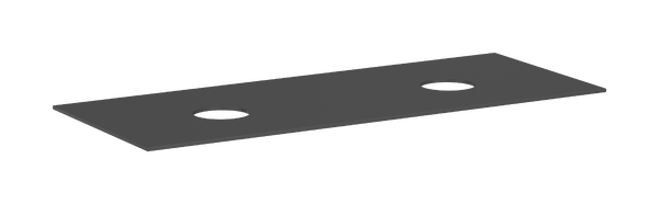 Konsole 1370/550 mit 2 Ausschnitten für Aufsatzwaschtisch ohne Hahnloch Schiefergrau Matt