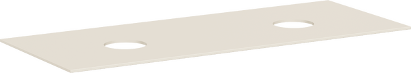 Konsole 1370/550 mit 2 Ausschnitten für Aufsatzwaschtisch ohne Hahnloch Sandbeige Matt