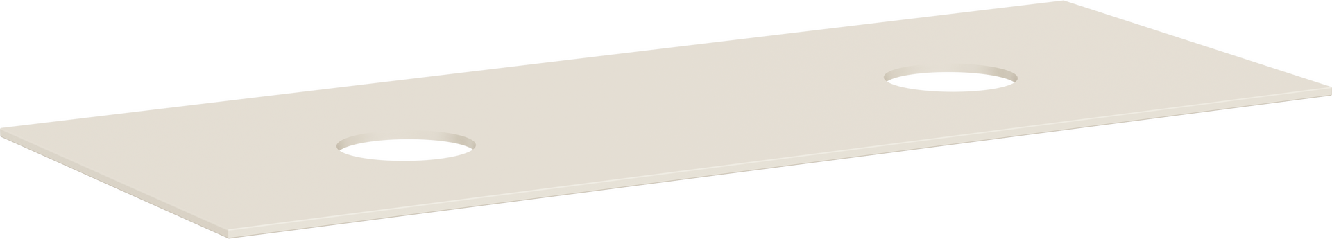 Blat 1370/550 z wycięciami pod 2 umywalki nablatowe bez otworu na baterię