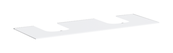 Consola 1570/550 con 2 recortes para lavabo tipo bol sin orificio para grifo Blanco mate