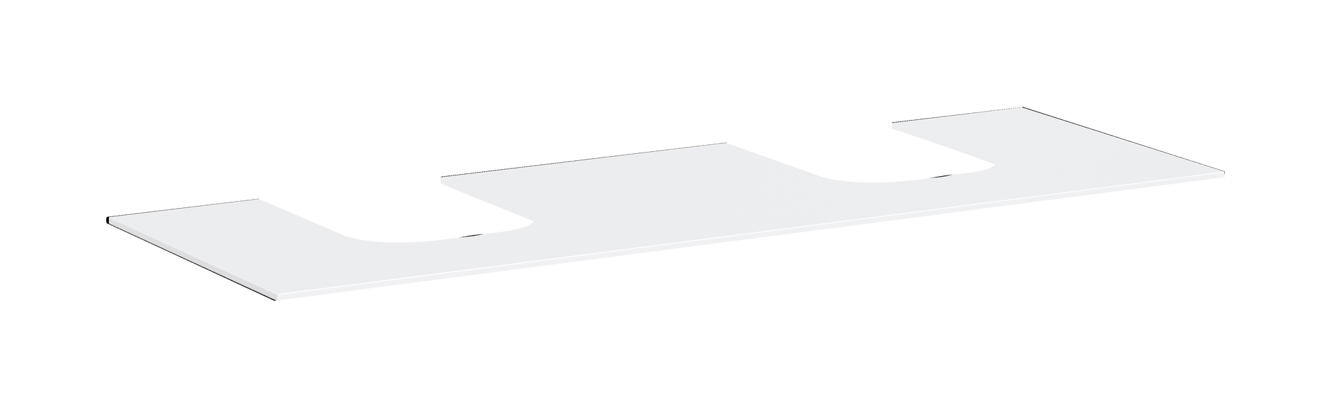 Consola 1570/550 con 2 recortes para lavabo tipo bol sin orificio para grifo