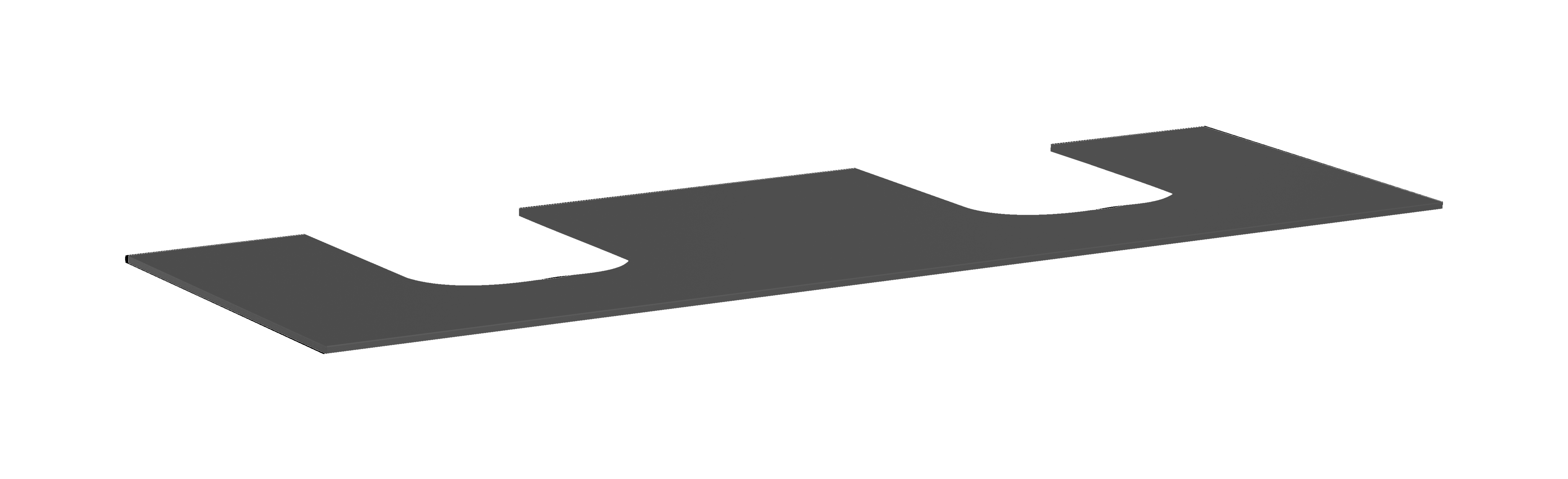 Console 1570/550 with 2 cutouts for wash bowl without tap hole