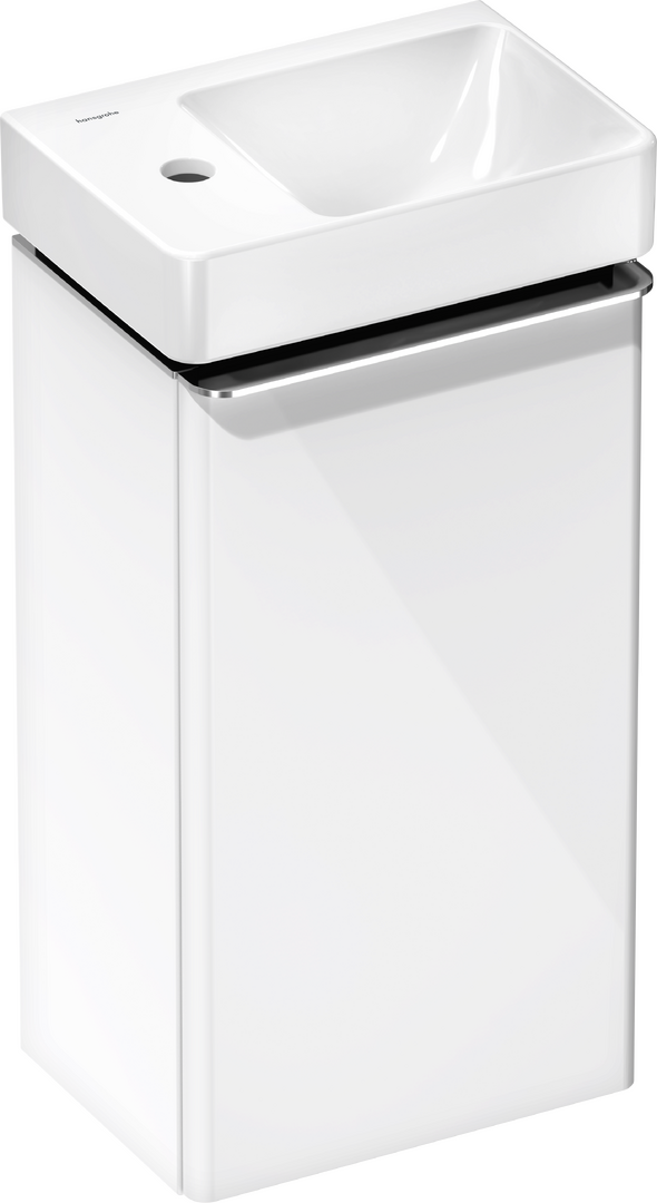 Vanity unit set High Gloss White 340/245 door hinge left with handrinse basin