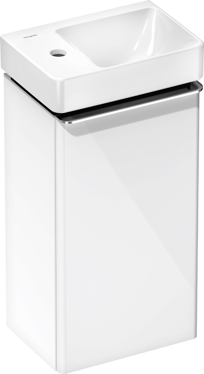 Vanity unit set High Gloss White 340/245 door hinge left with handrinse basin