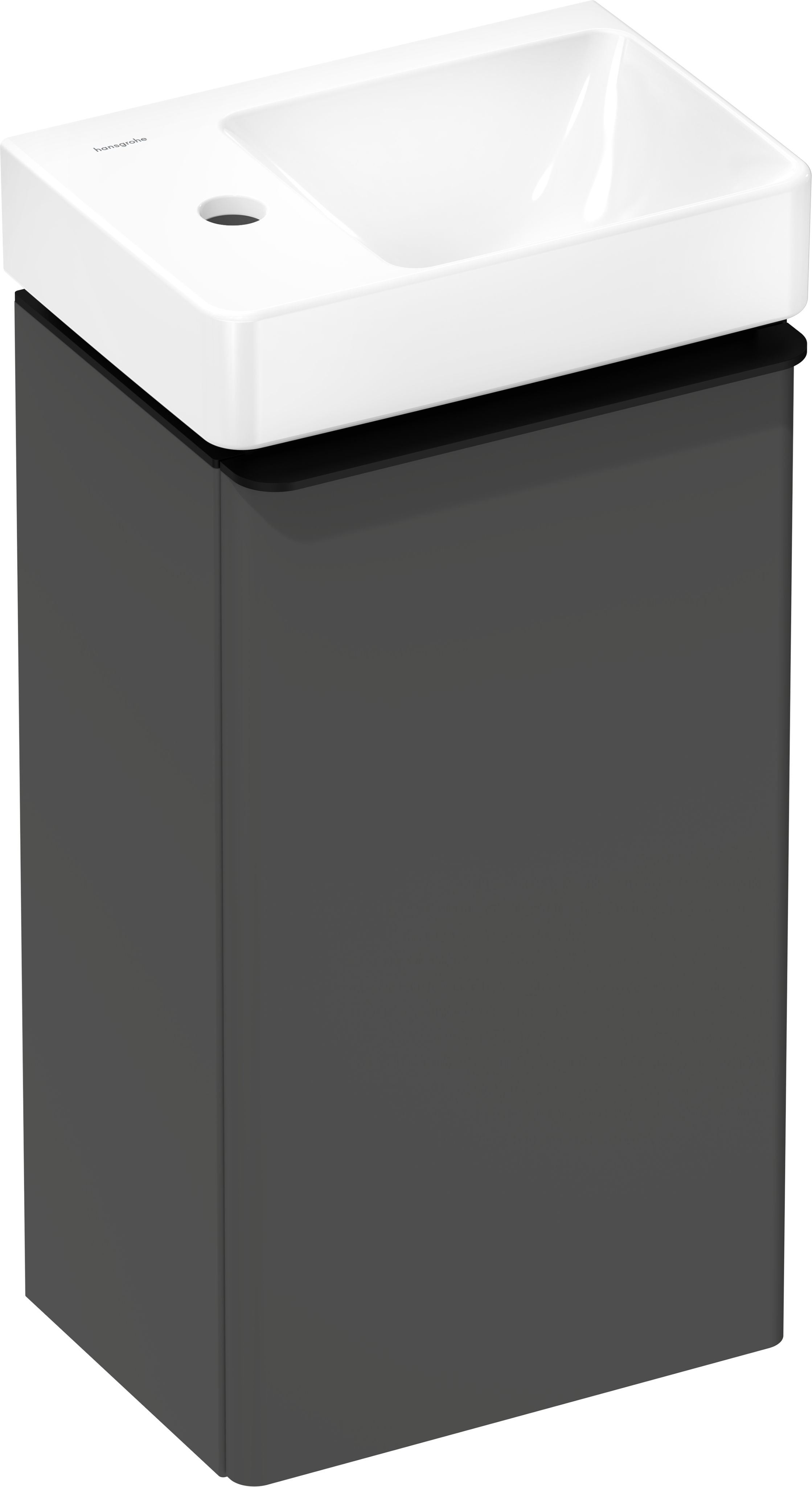 Vanity unit set Diamond Matt Grey 340/245 door hinge left with handrinse basin