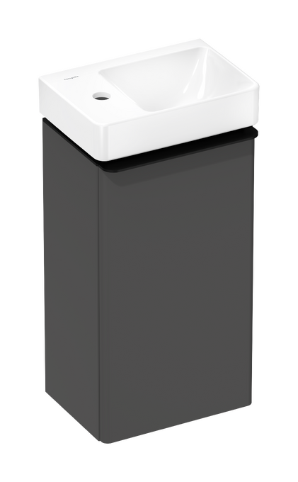 Set de mueble de baño gris mate diamante 340/245 bisagra a la izquierda con lavamanos