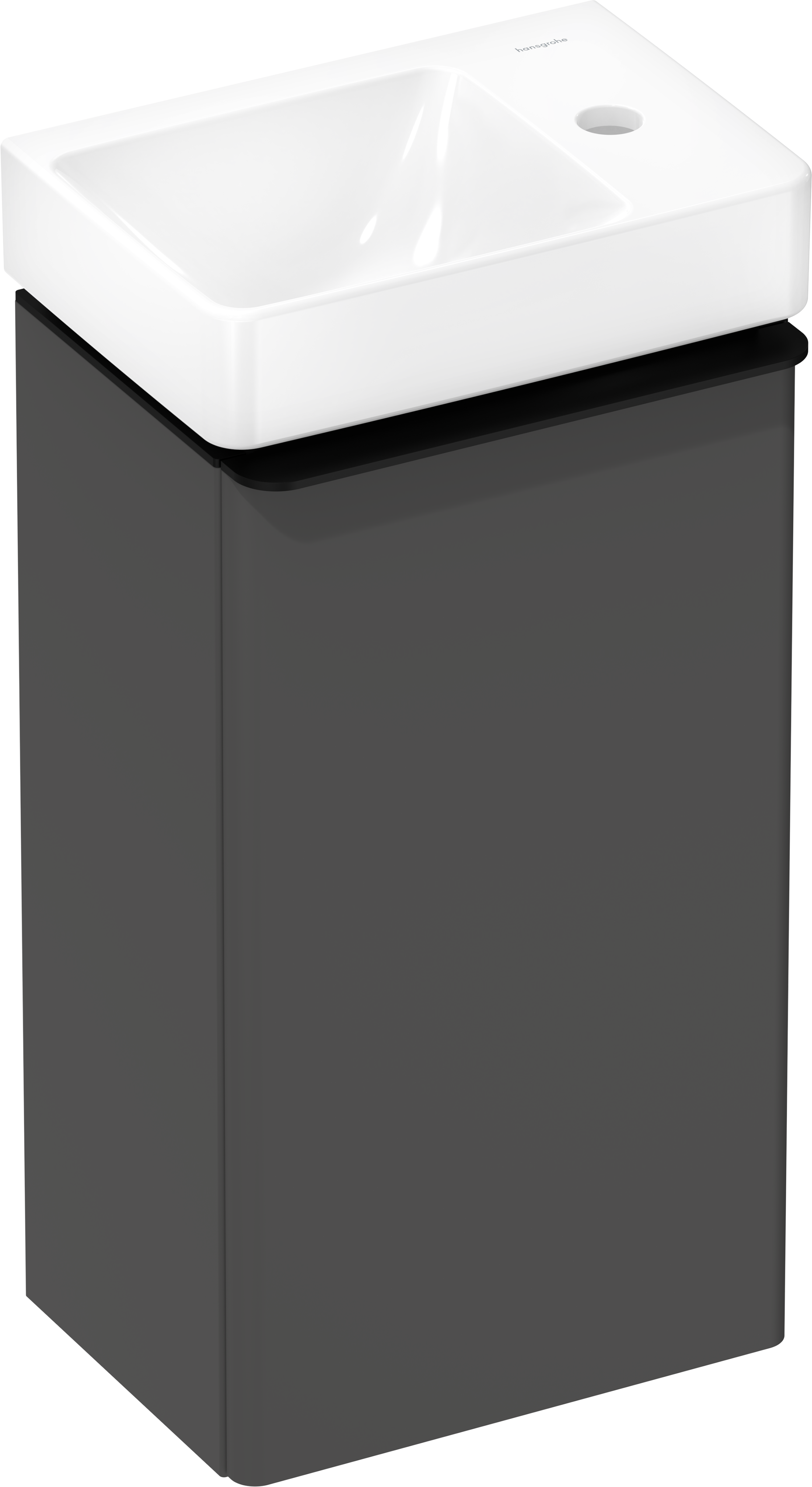 Onderkastset Diamond Matt Grey 340/245 deurscharnier rechts met handwasbak