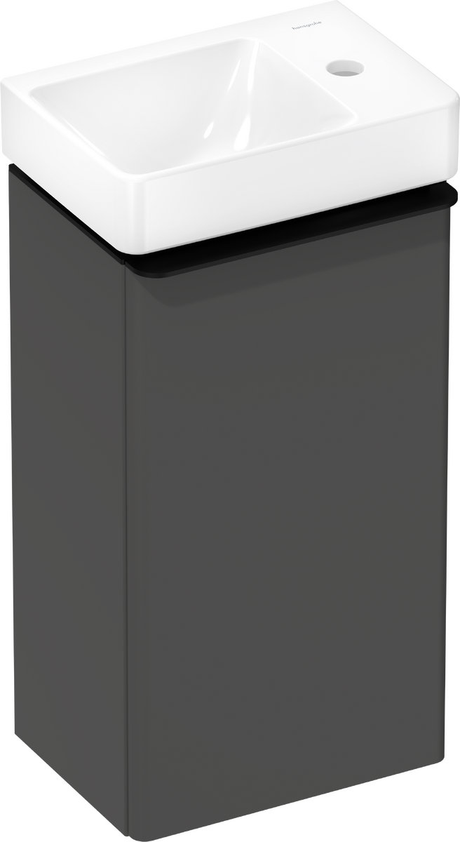 Set de mueble de baño gris mate diamante 340/245 bisagra a la derecha con lavamanos