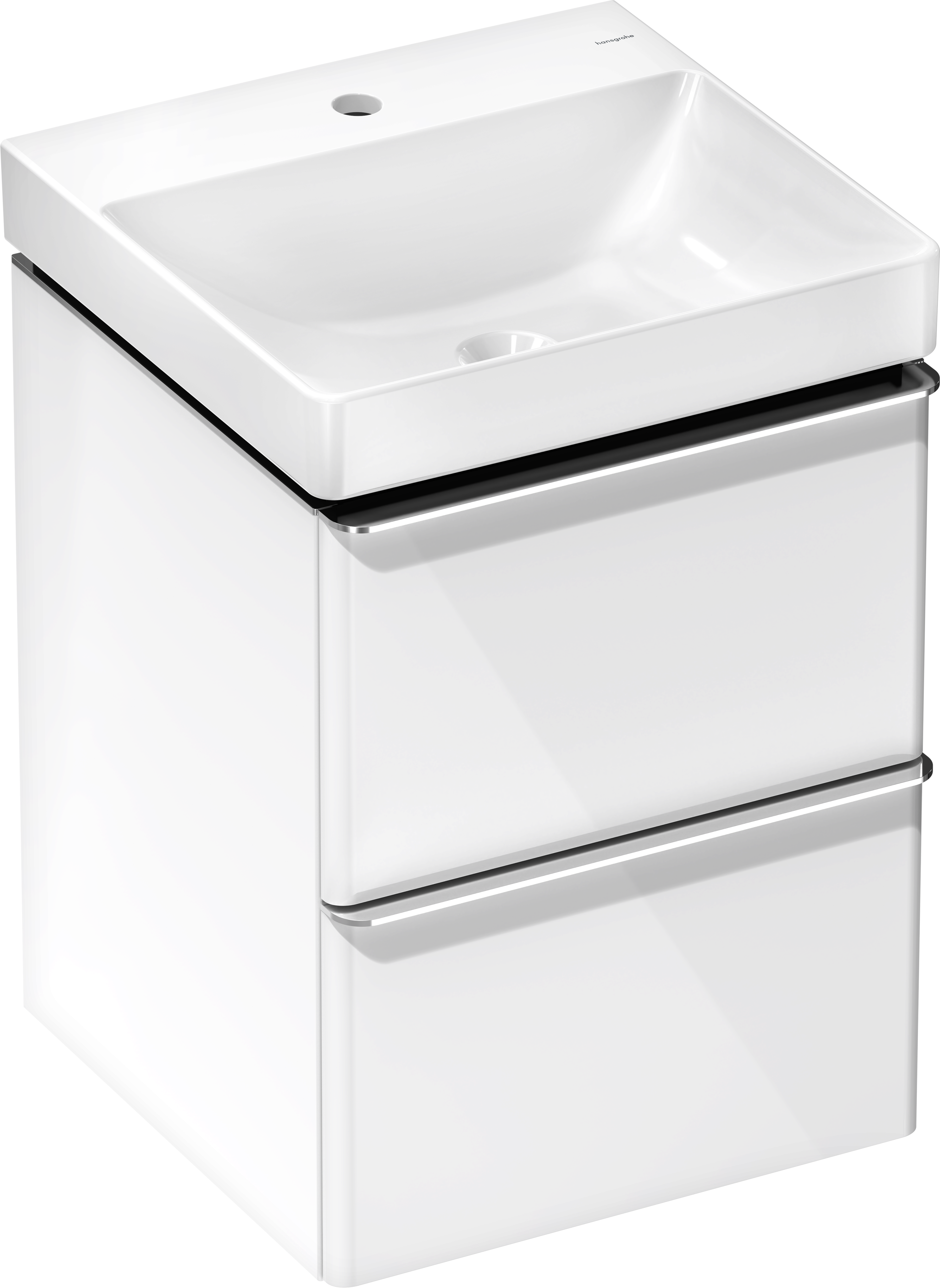 Set base sottolavabo con 2 cassetti Bianco Lucido 480/475 con lavamani