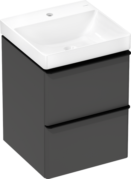 Vaskeskab mat diamantgrå 480/475 med 2 skuffer med lille håndvask