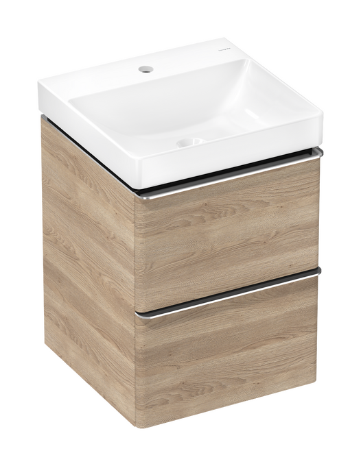 Set base sottolavabo con 2 cassetti Rovere Naturale 480/475 con lavamani