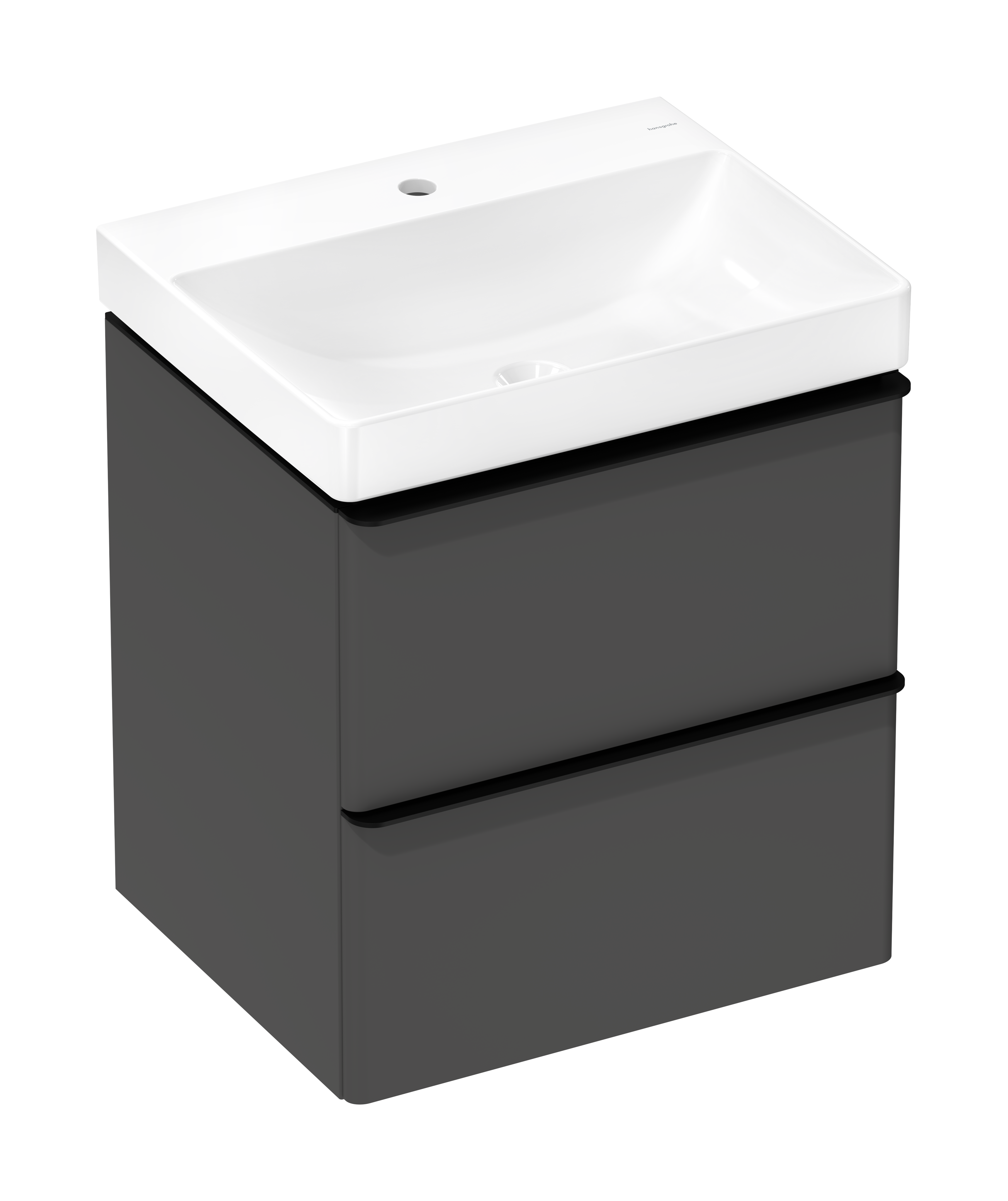 Vanity unit set Diamond Matt Grey 580/475 with 2 drawers with wash basin