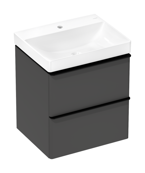 Set de mueble de baño gris mate diamante 580/475 con 2 cajones con lavabo