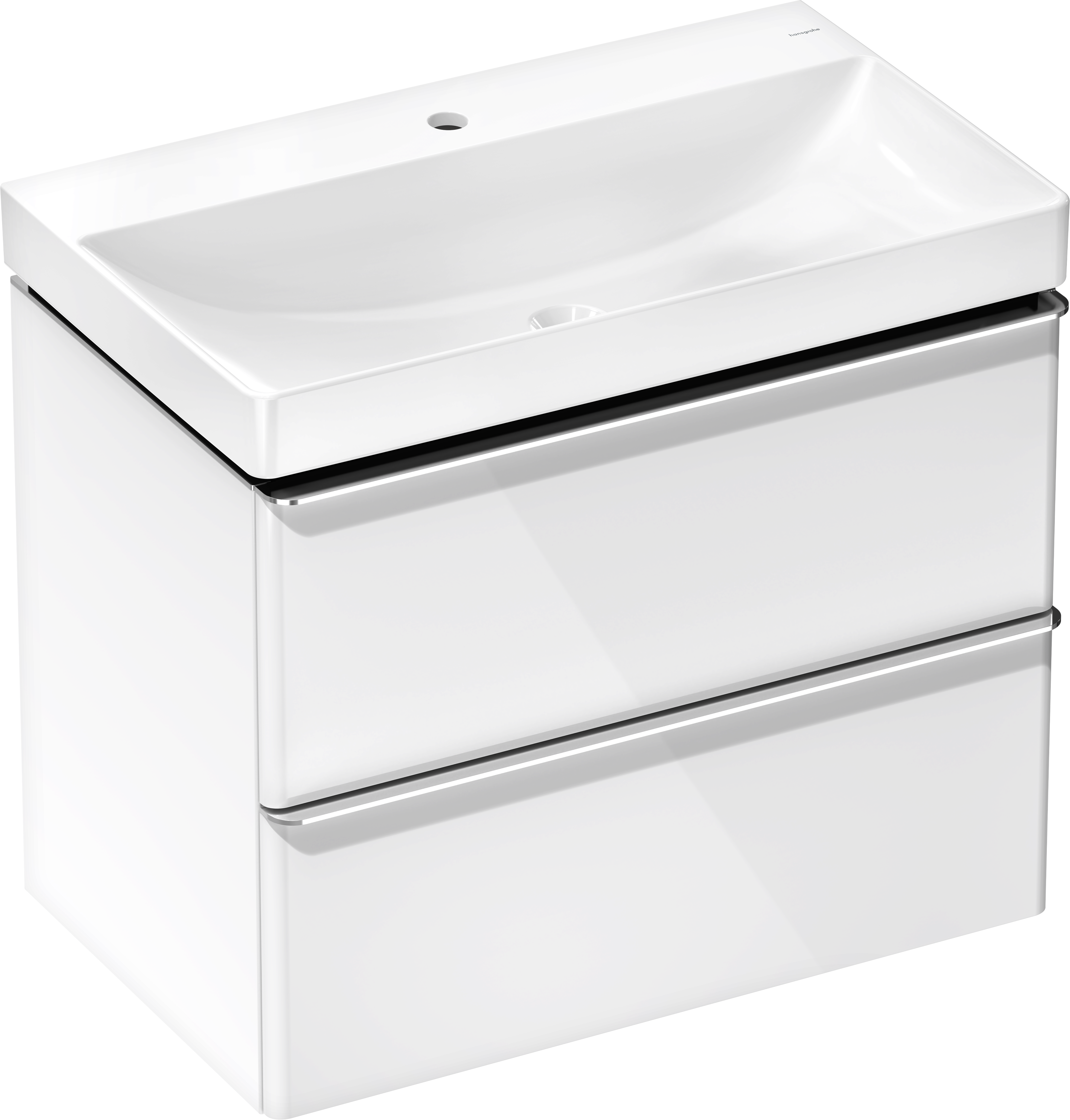 Onderkastset High Gloss White 780/475 met 2 laden en wastafel